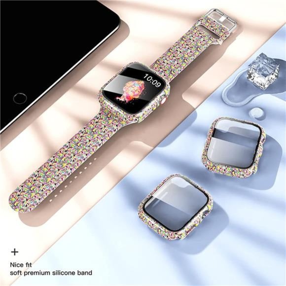 Compatible with Apple Watch Band 44mm Women with Screen Protector Case